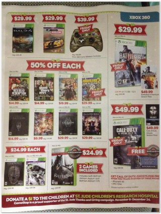 Illustration for article titled GameStop's 2013 Black Friday Deals Appear To Have Leaked